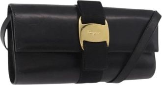 Ferragamo Pre-owned Shoulder Bag - Dames - Vintage Schoudertas - Zwart - ONE Size - Leer - Vintage