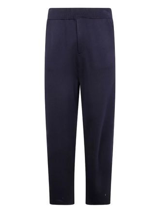 Emporio Armani elastic-waistband welt-pocket trousers - Blue