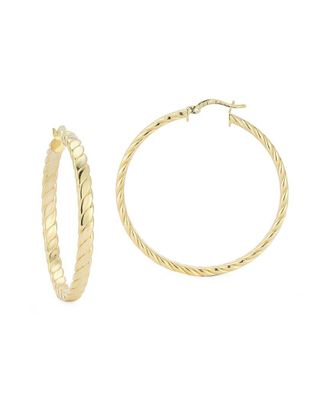Chloe and Madison Chloe And Madison 14K Over Silver Large Flattened Twist Hoops