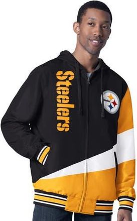 G-III Sports by Carl Banks Mens G-III Sports by Carl Banks Black/Charcoal Pittsburgh Steelers Dual Threat Reversable Full-Zip Hooded Jacket at Nordstrom, Size Xxx-Large