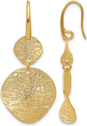 Diamond2Deal 14K Yellow Gold Textured Fancy Drop Dangle Earrings