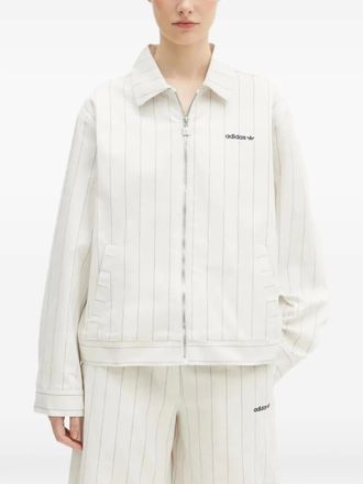 adidas Jack met krijtstreep en rits - Wit