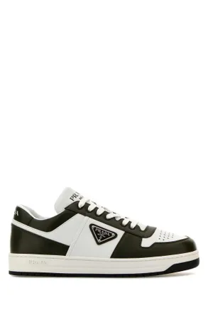 Prada Two Tone Leather Downtown Sneakers