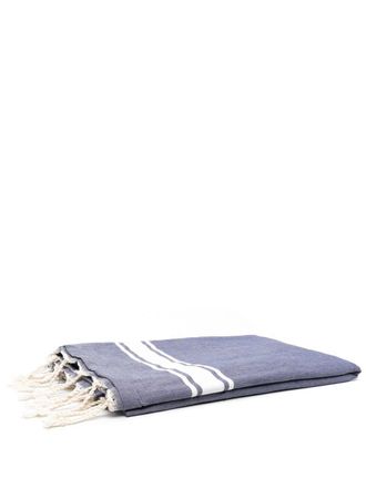 MC2 Saint Barth fringe-detail beach towel - unisex - Cotton/Polyester - One Size - Blue
