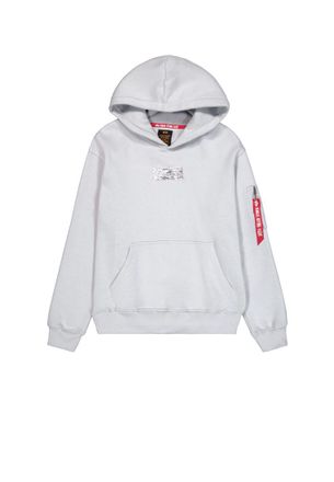 Alpha Industries Alpha Industries Mens Metal Plate Hoodie - Grey - Size X-Large