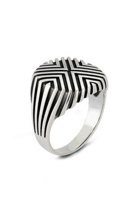 Yield of Men Sterling Silver Etched Signet Ring at Nordstrom Rack, Size 12