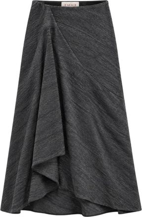 Marella Emmurna Midi Rok - Dames - Rokken - Grijs - Maat: 2XS Zijde