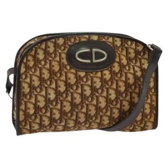 Dior Pre-owned Cross Body Bags, female, Brown, Size: ONE SIZE Pre-owned Vintage Canvas Shoulder Bag