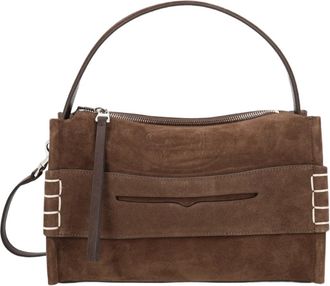 J.W.Anderson Medium Suede Leather Shoulder Bag with Contrast Stitching