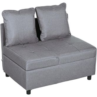 HOMCOM Homcom - Poltrona Letto 3 in 1 con Schienale Reclinabile Grigio Scuro