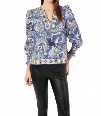 Sail to Sable Bradley Puff Sleeve Tassel Top In Birds Of Paradise