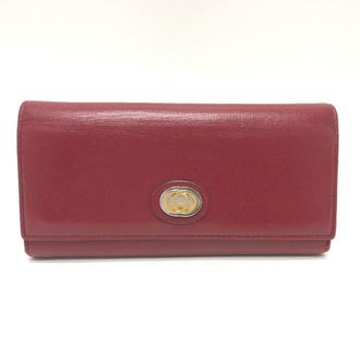 Gucci Red Color Leather Long Wallet (Bi-Fold) (Pre-Owned)