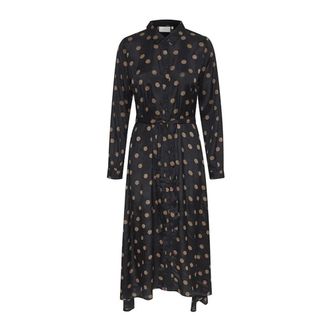Kaffe Abito Nero a Pois con Cintura Mustang Dot - - Dresses - Donna - Nero - 2XL
