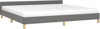 vidaXL Cama sin colchón tela gris oscuro 200x200 cm vidaXL