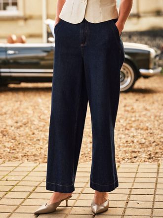 Fat Face FatFace Reki Indigo Blue Wide Leg Jeans
