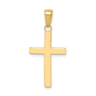 Diamond2Deal 10k Gold Polished Cross Pendant