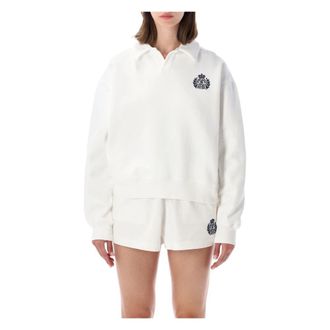 Sporty & Rich New York Polo Sweatshirt - female - Sporty & Rich - Polo Shirts - White - S - Tops