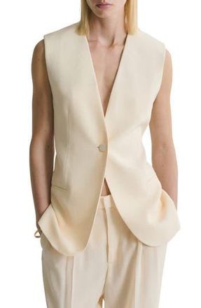 Mango Longline Vest in Vanilla at Nordstrom Rack, Size X-Small