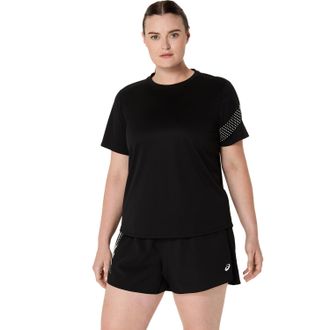 Asics Laufshirt ASICS ASICS ICON SS TOP, Damen, Gr. XL, schwarz (performance schwarz), Obermaterial: 100% Polyester, Shirts Laufshirt