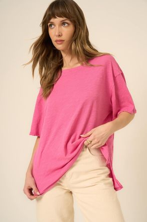 Bloomingdale's Lola Sheer Side Slit Relaxed Tee