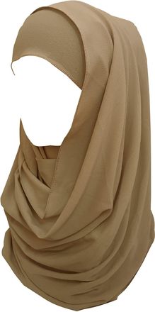 Lina & Lily Non-see-through Bubble Crepe Chiffon Muslim Hijab Head Scarf Shawl Wrap Thick Lightweight (Khaki)