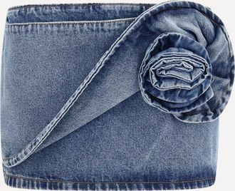 Magda Butrym Twisted floral denim Mini Skirt Female 36