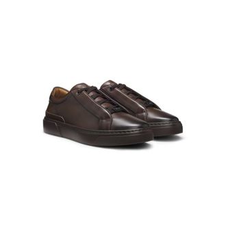 BOSS Gary sneakers in brushed leather with elastic laces