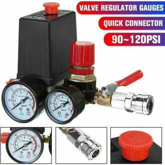 OEM Man&oacute;metros Para Regulador De Colector Con Interruptor De Presi&oacute;n Para Compresor De Aire - 90120psi-crezuo