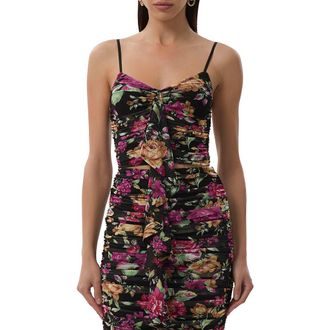 AFRM Columbia Ruffle Ruched Crop Top in Dusted Floral at Nordstrom Rack, Size Large