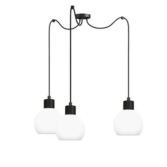 OEM L&aacute;mpara De Techo Colgante Negra Con Pantalla Blanca Moka 14-122