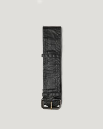 Belstaff Womens Replacement Trialmaster Belt Womens Waxed Cotton Black Size UK 12-16