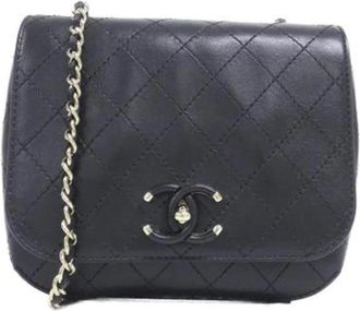 Chanel Pre-owned Vintage Schoudertas - Dames - Vintage Schoudertas - Zwart - ONE Size - Leer - Vintage