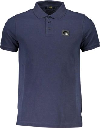 Cavalli Blauw Katoenen Polo met Stijlvolle Details - Heren - Polos - Blauw - M - Katoen - Tops