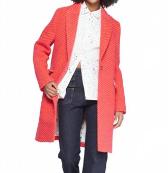 Vilagallo Aricia Coat In Rosa Naranja Diagonal