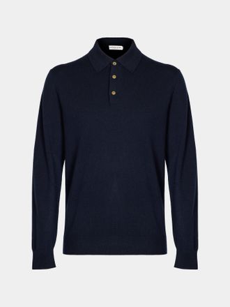 arch4 Chapman Baby Goat Cashmere Long-Sleeved Polo Top Size: XXL