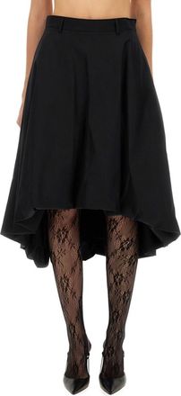 Moschino Black Solid Midi Skirt