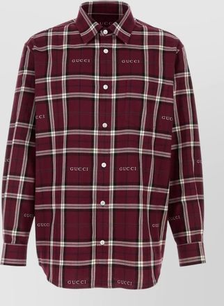 Gucci cotton shirt plaid long sleeves button collar