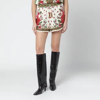 Farm Rio Floral linen-blend shorts