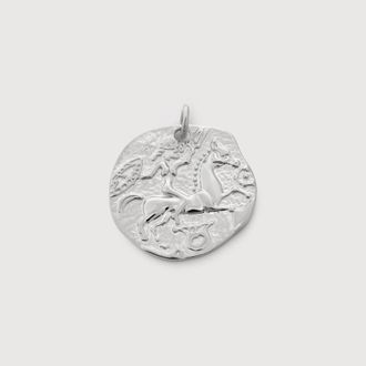 Monica Vinader Sterling Silver Goddess Coin Pendant