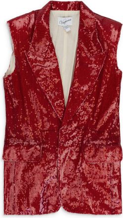 Vaquera RED SEQUIN SLEEVELESS BLAZER