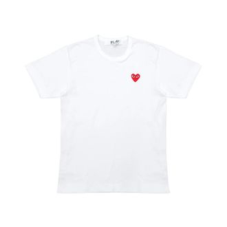 Comme Des Gar&ccedil;ons Heart Logo T-Shirt - male - Comme des Gar&ccedil;ons Play - T-Shirts - White - XL - Tops