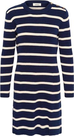 Soaked In Luxury Slsanja Korte Gebreide Jurk - Dames - Kleedjes - Blauw - S - Katoen - Kleedjes