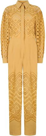 Alberta Ferretti Jumpsuit - Dames - Jumpsuits - Geel - XS - Katoen - Jumpsuits & Playsuits