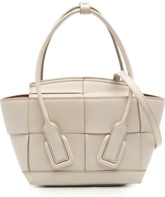 Bottega Veneta Pre-owned Womens Arco Tote Woven Leather Design - Ivory - One Size