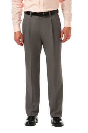 Haggar Cool 18 PRO Heather Classic Fit Pleat Front Pants in Htr Grey at Nordstrom Rack, Size 34 X 29