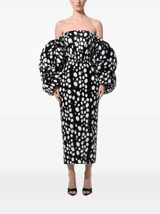 Anouki sequined off-shoulder midi dress - Black