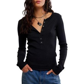 Free People Jamie Henley Top in Pitch Black at Nordstrom, Size X-Small