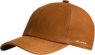 Kiton Leren Baseballpet - Heren - Petten - Bruin - 60 CM - Leer - Accessoires