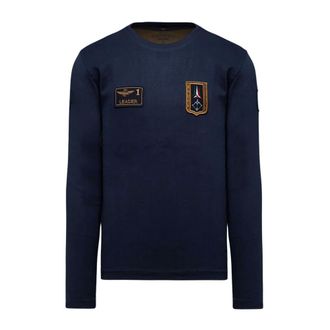 Aeronautica Long Sleeve T-Shirt 262Ts2568Uj00703 - Heren - Tops - Blauw - Maat: M Katoen