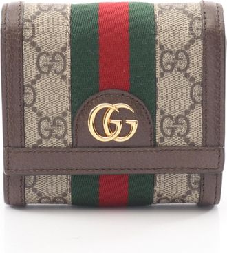 Gucci Beige Brown Gg Supreme Leather Wallet (Bi-Fold) (Pre-Owned)